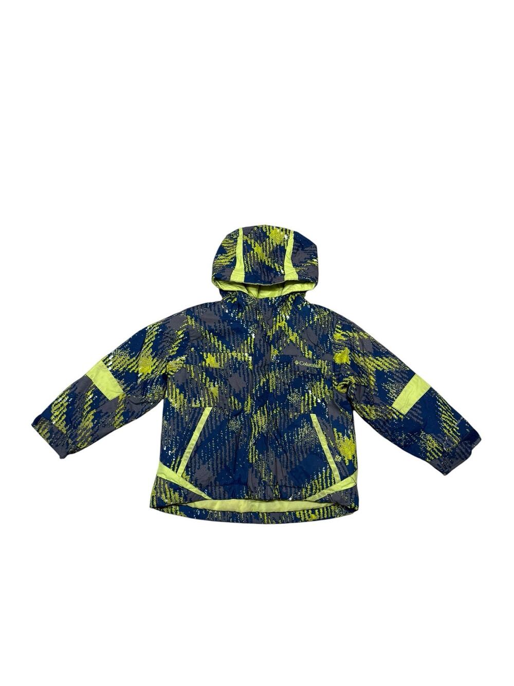 Columbia Sportswear Boys Winter Coat Blue Green Neon Pattern Size 4T
